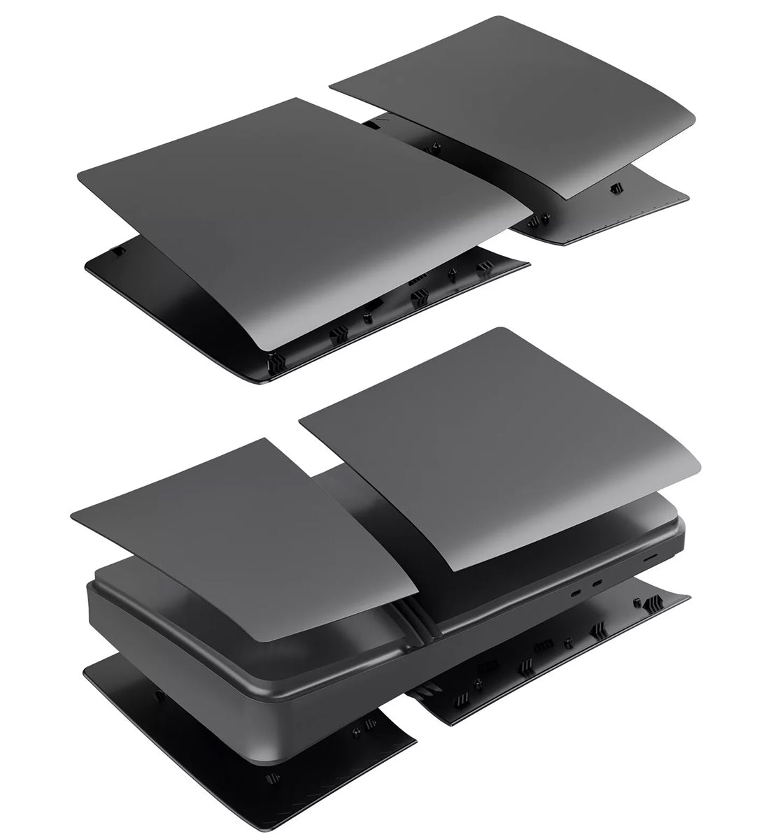 Faceplate Cover for PlayStation 5 Pro — Black, Digital Edition, NO Logo