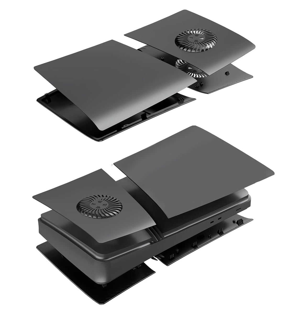 Faceplate Cover for PlayStation 5 Pro — Black, Digital Edition, V2, NO Logo