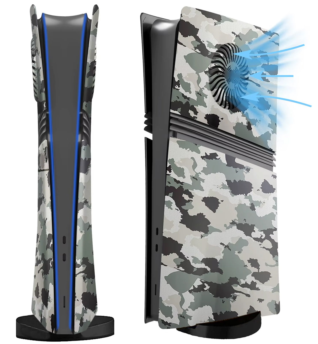 Faceplate Cover for PlayStation 5 Pro — Camo, Digital Edition, V2, NO Logo