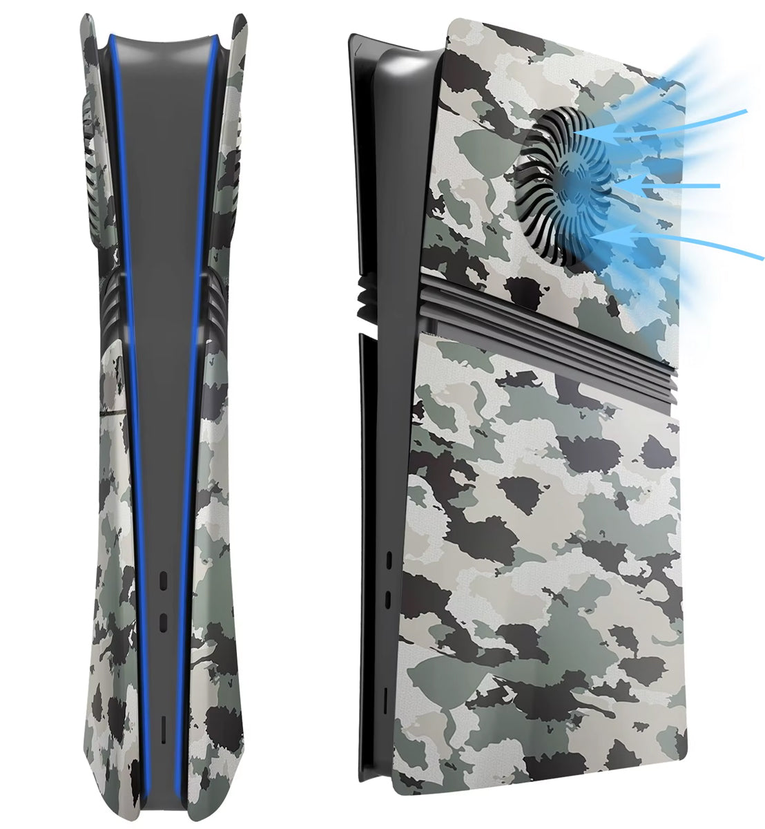 Faceplate Cover for PlayStation 5 Pro — Camo, Digital Edition, V2, NO Logo