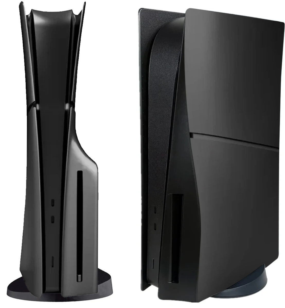 Faceplate Cover for PlayStation 5 Slim Disc Edition — Black, 4 Piece Set, NO Logo