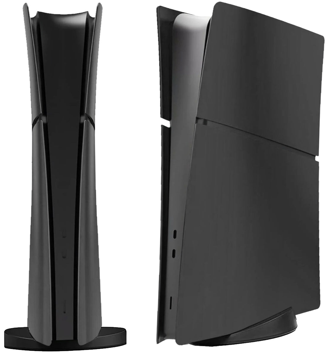 Faceplate Cover for PlayStation 5 Slim Digital Edition — Black, 4 Piece Set, NO Logo