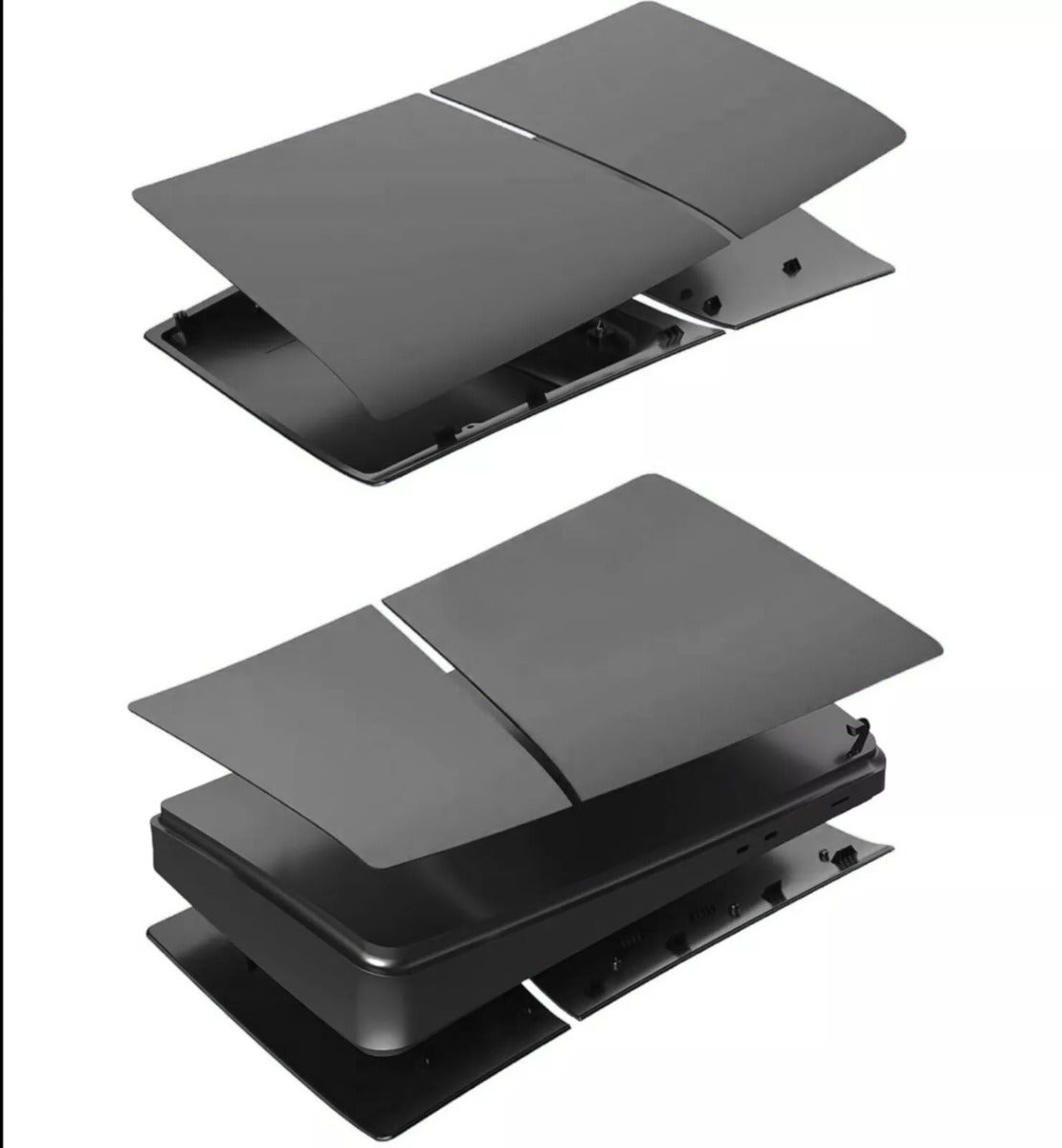 Faceplate Cover for PlayStation 5 Slim Digital Edition — Black, 4 Piece Set, NO Logo