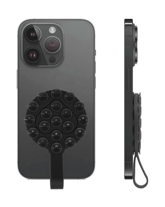 Silicone Suction Phone Holder with Handle Suitable - Black