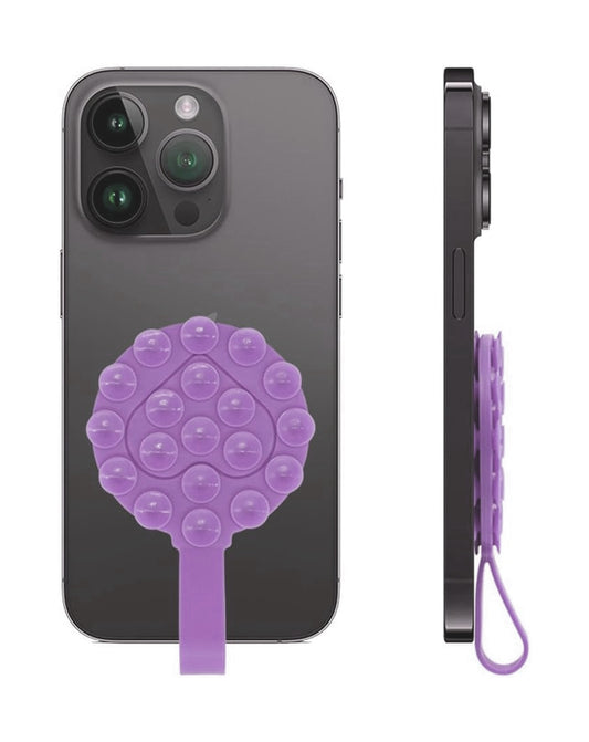 Silicone Suction Phone Holder with Handle Suitable - Lilac