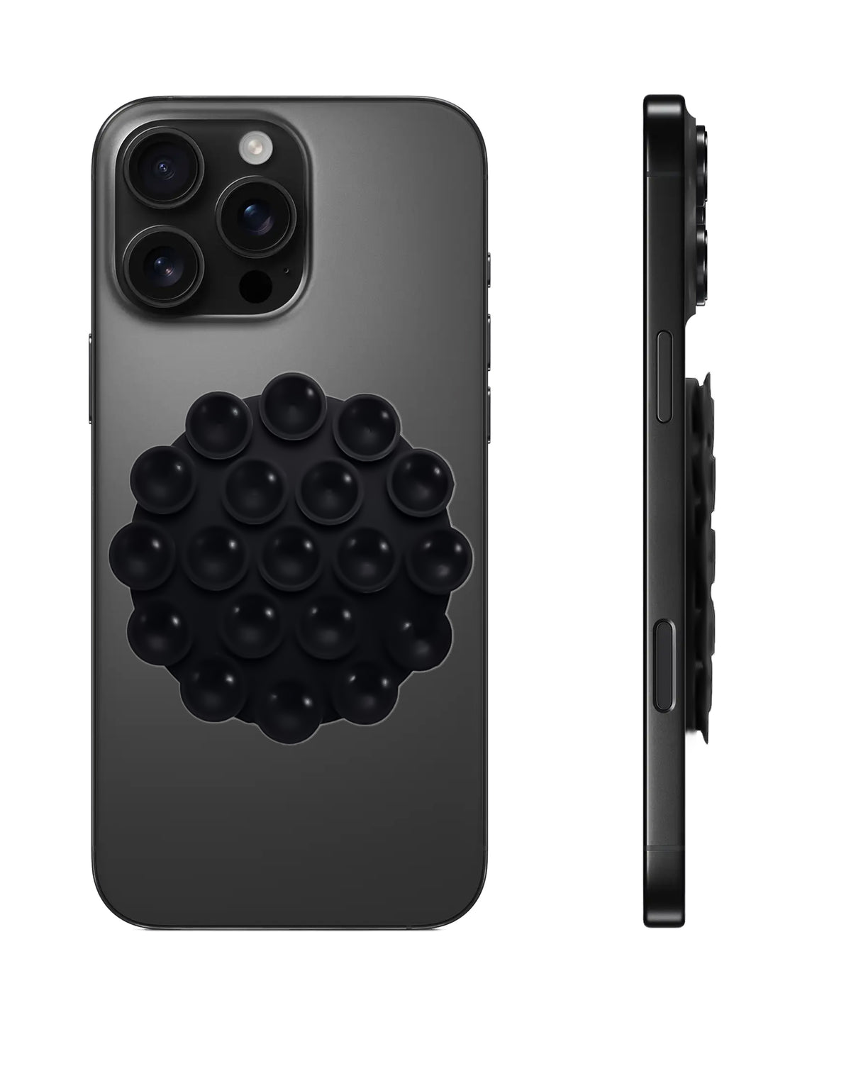 Silicone Suction Cup Phone Holder - Black