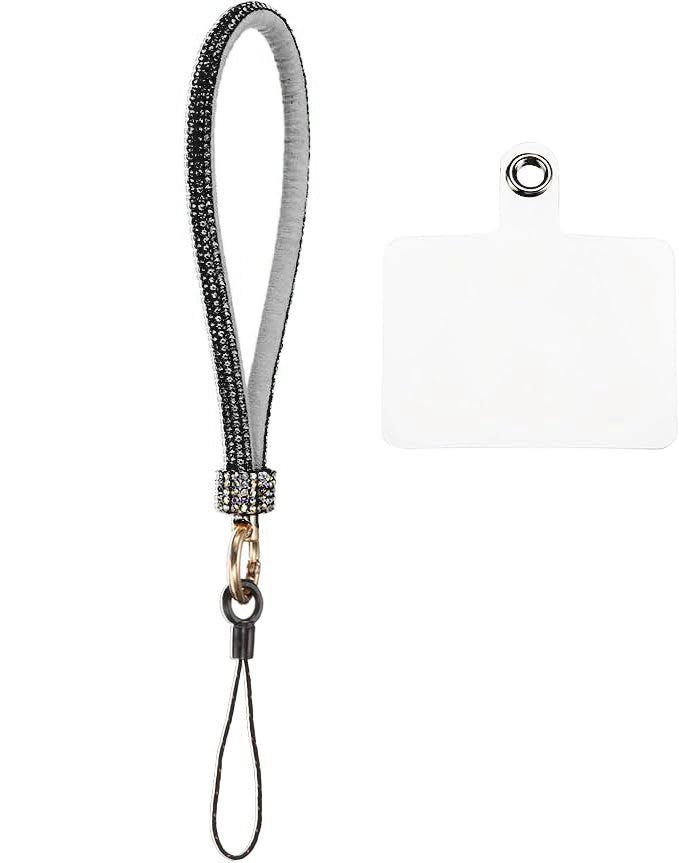 Diamond Bracelet Phone Lanyard Wristbands - Black — 0.4ft