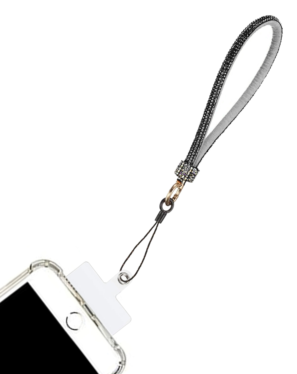 Diamond Bracelet Phone Lanyard Wristbands - Black — 0.4ft
