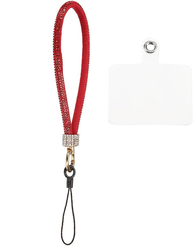 Diamond Bracelet Phone Lanyard Wristbands - Red — 0.4ft