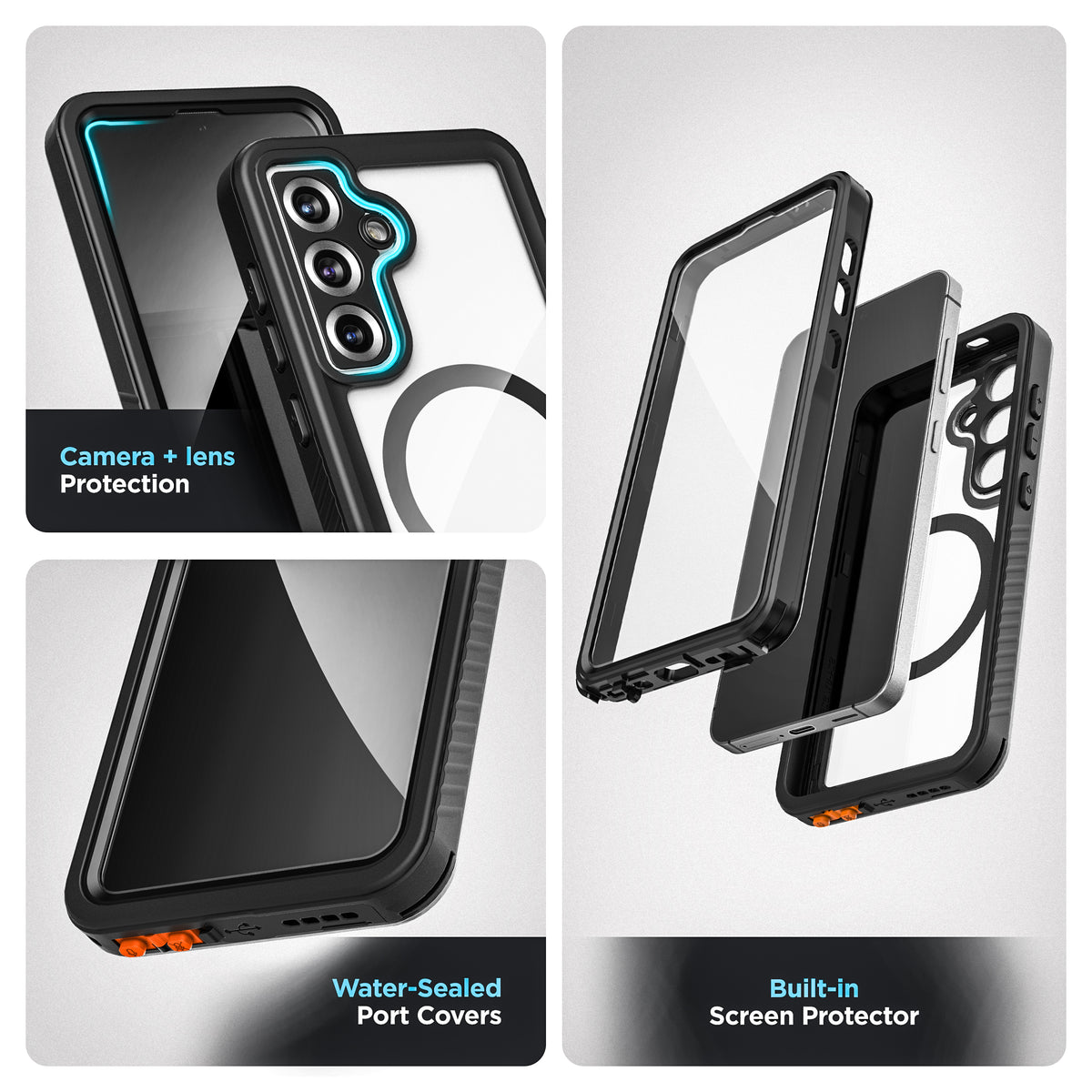 Crystal Clear Water-Resistant Case for Galaxy S25