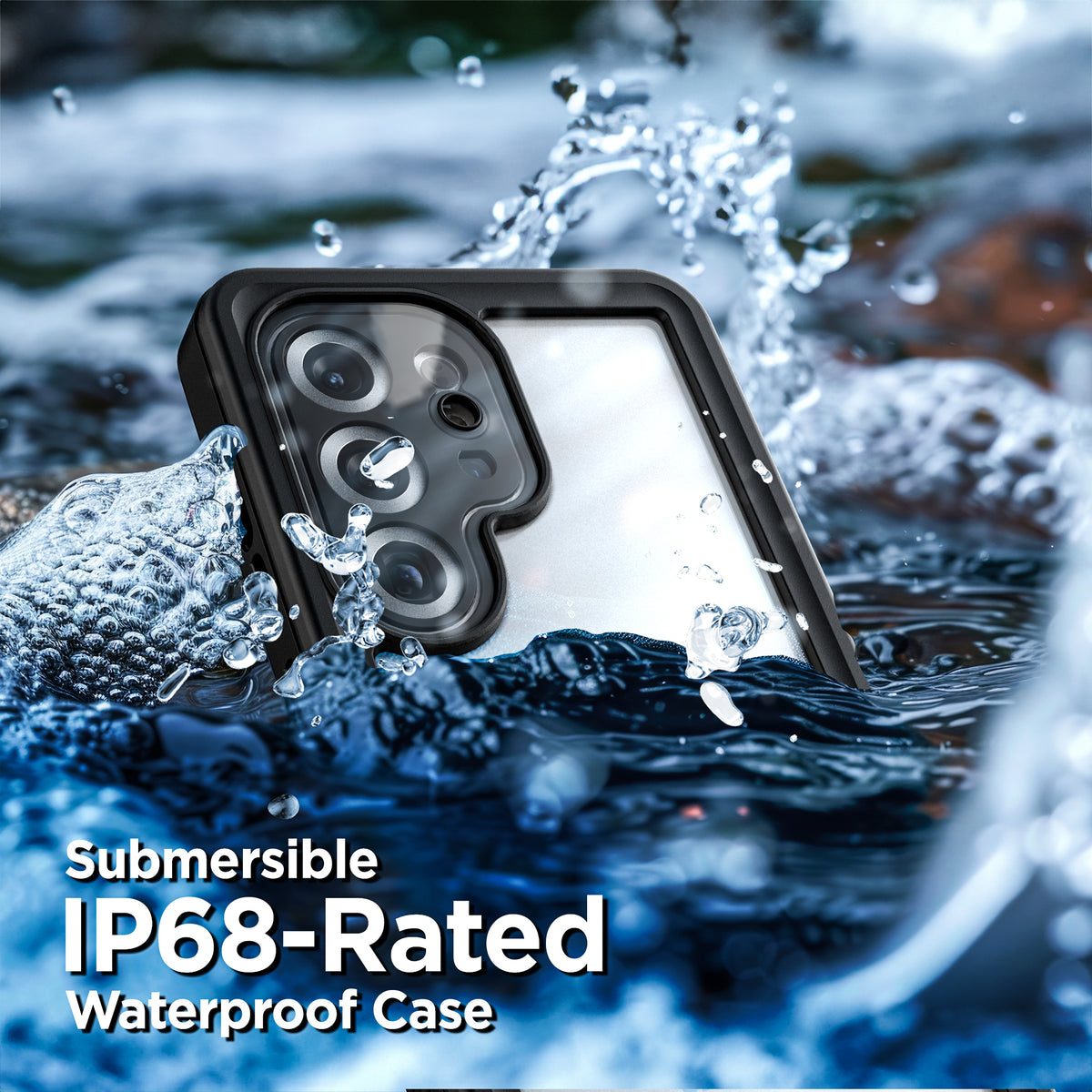 Crystal Clear Water-Resistant Case for Galaxy S25 Ultra