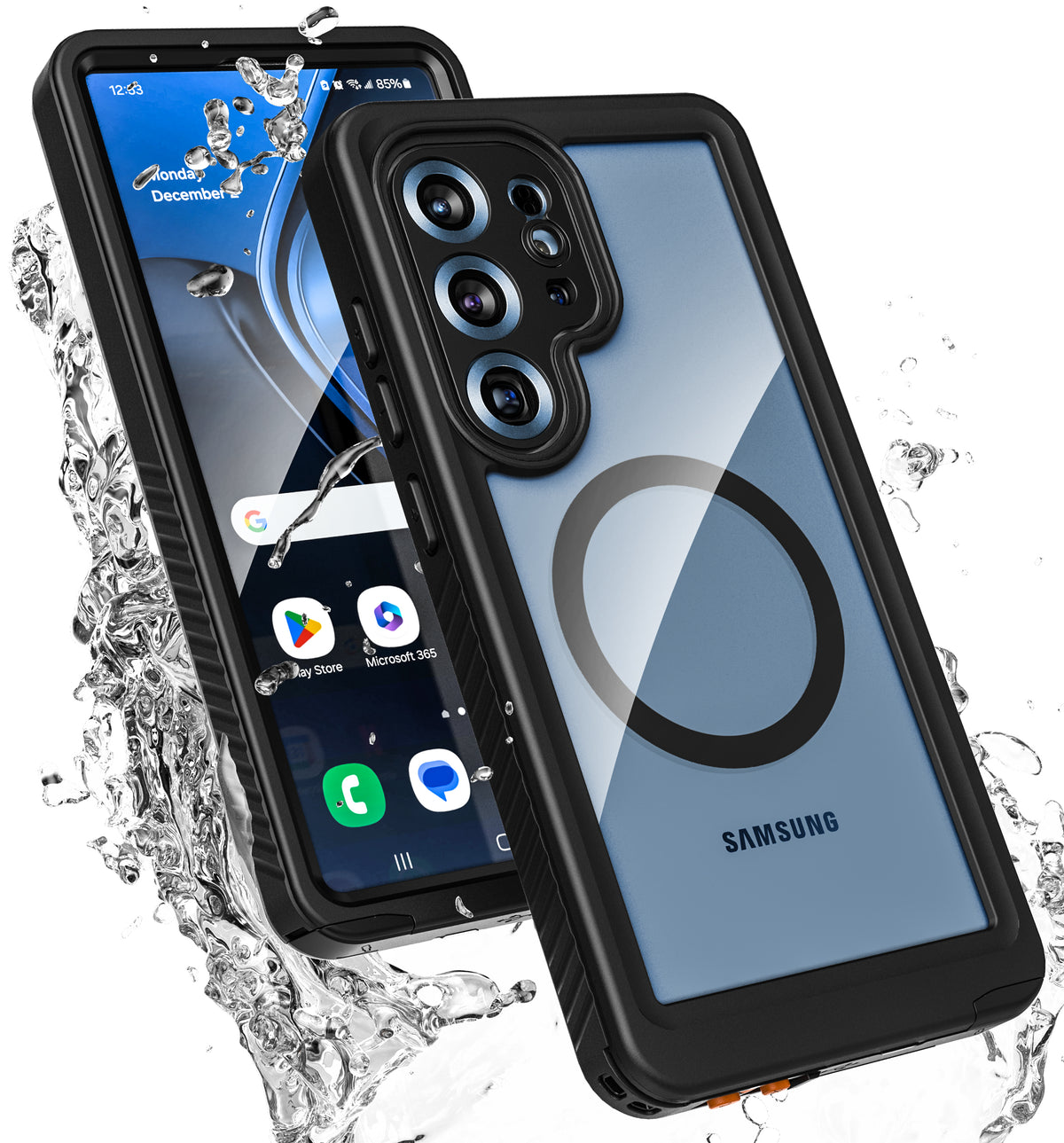 Crystal Clear Water-Resistant Case for Galaxy S25 Ultra