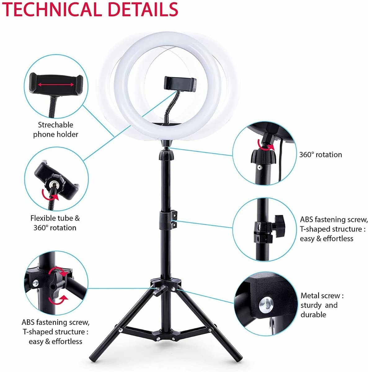 Bytech Selfie Ring Light with Tripod-LG