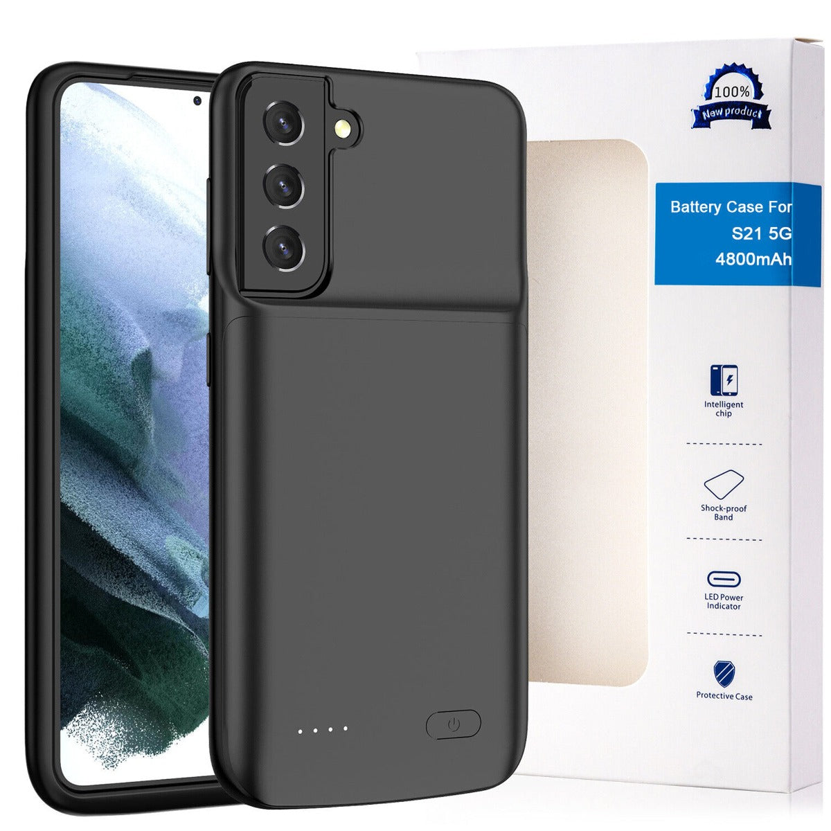 Slim Protective Charging Case for Galaxy S21 — 4800mAh