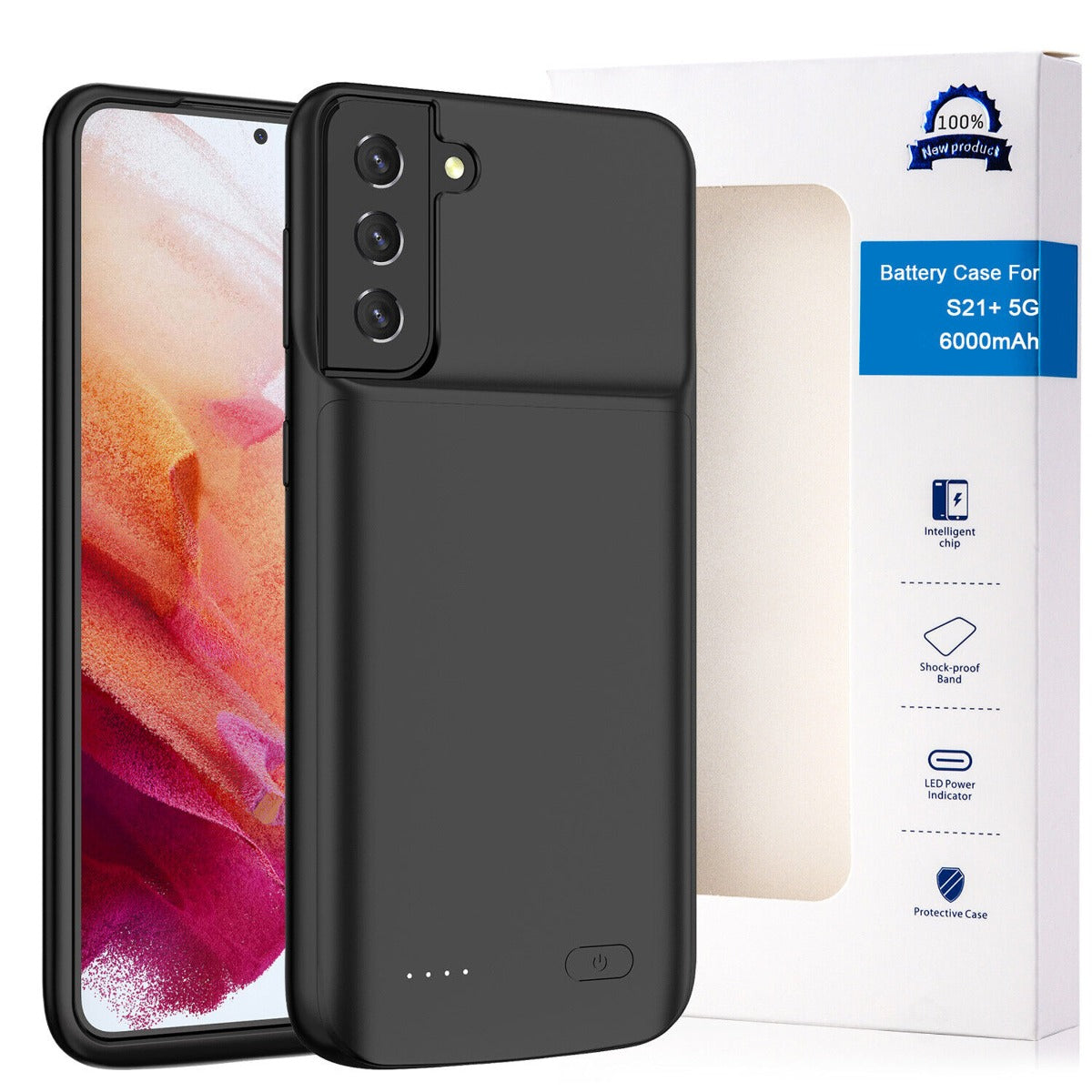 Slim Protective Charging Case for Galaxy S21 Plus — 6000mAh