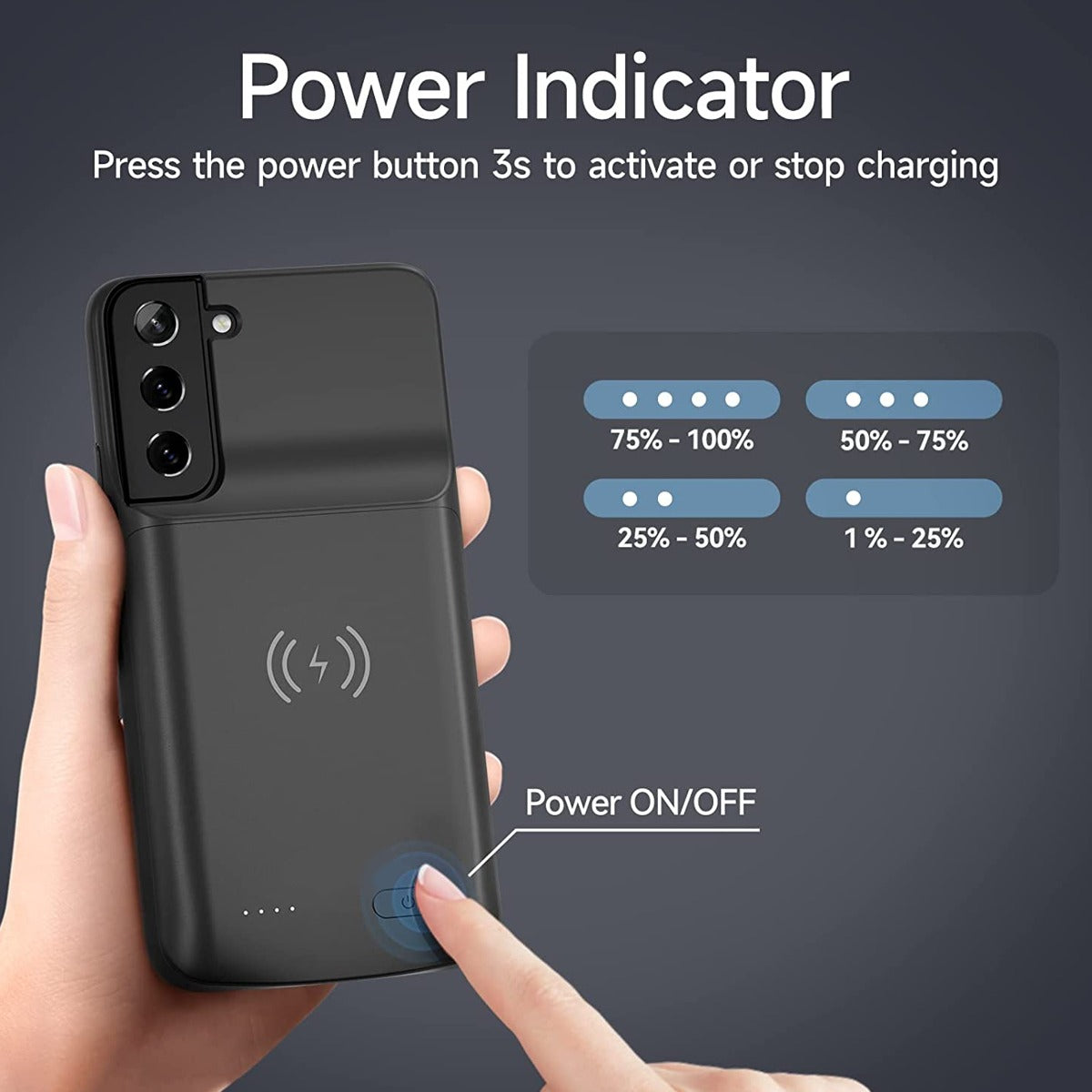 Slim Protective Charging Case for Galaxy S21 — 4800mAh