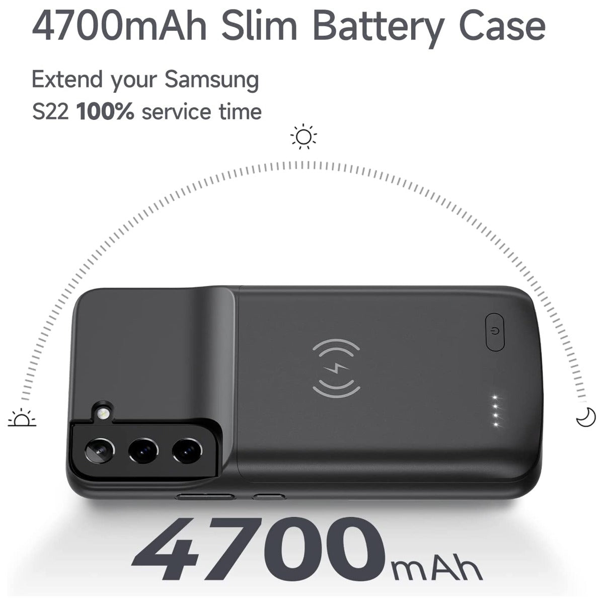 Slim Protective Charging Case for Galaxy S22 — 4700mAh