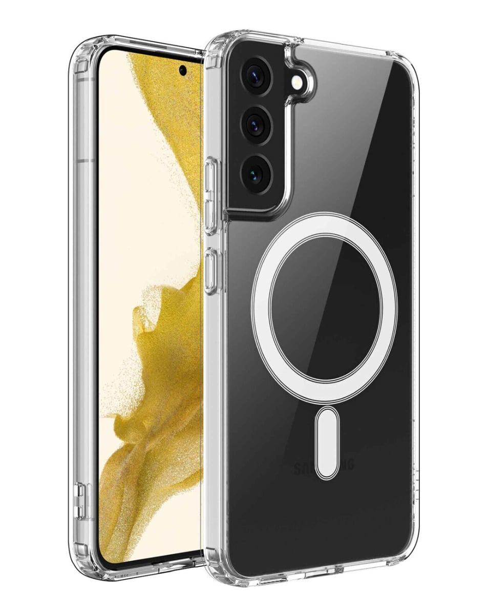 Crystal Clear Wireless-Charging Compatible Case for Galaxy S22