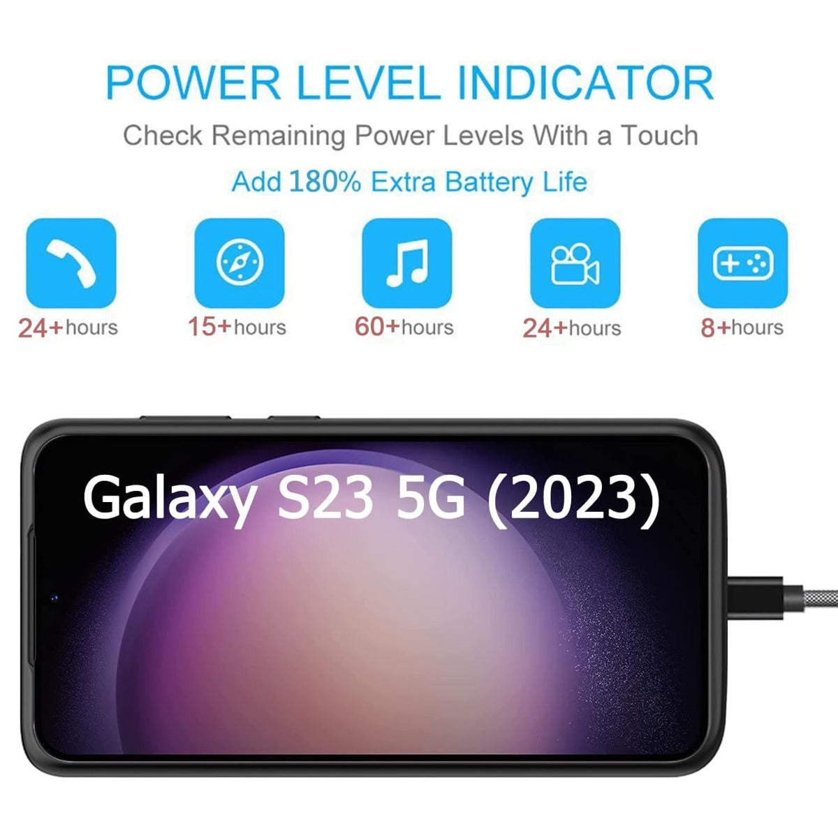 Slim Protective Charging Case for Galaxy S23 — 4700mAh