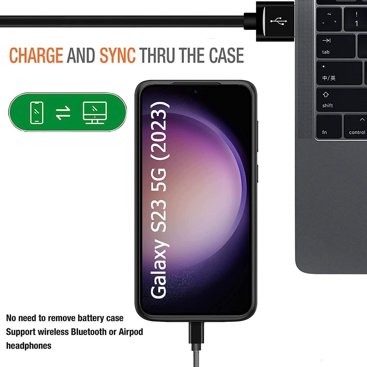 Slim Protective Charging Case for Galaxy S23 — 4700mAh