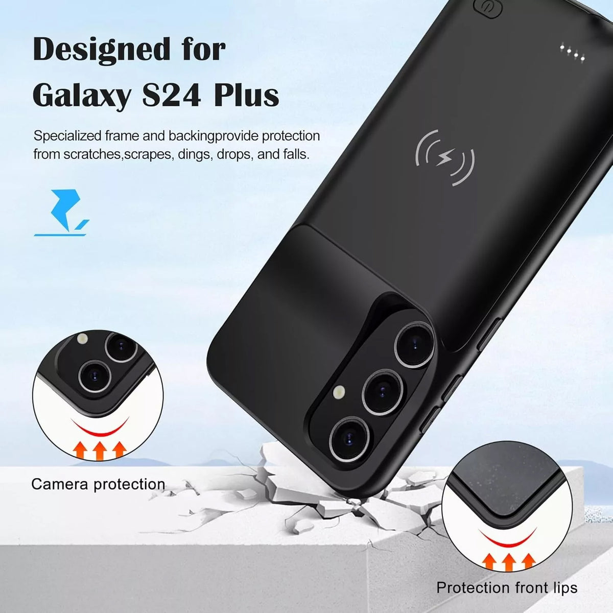 Slim Protective Charging Case for Galaxy S24 — 4700 mAh