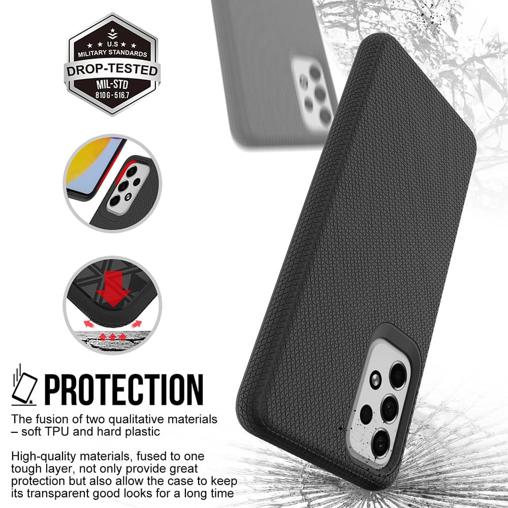 Heavy-Duty Shockproof Case for Galaxy A73 5G — Black