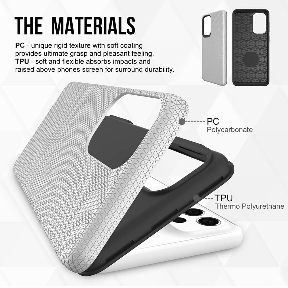 Heavy-Duty Shockproof Case for Galaxy A73 5G — Silver