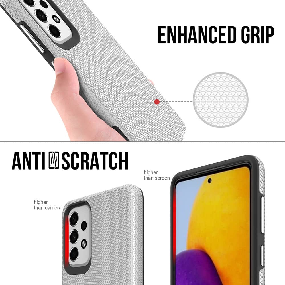 Heavy-Duty Shockproof Case for Galaxy A73 5G — Silver