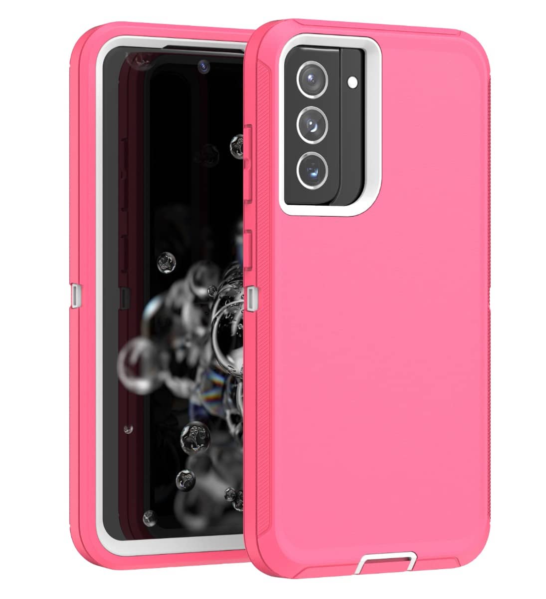 Heavy-Duty Shockproof Case for Galaxy A53 — Light Pink & White