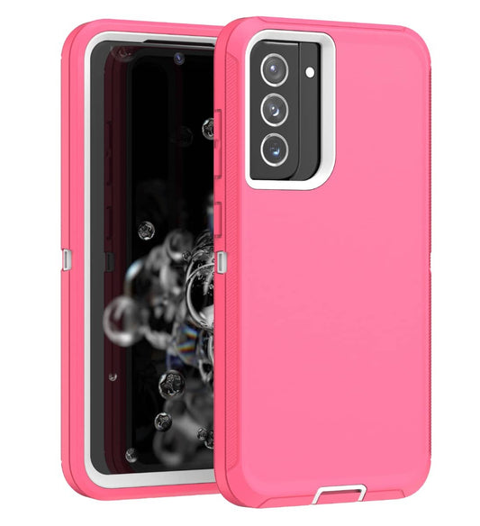 Heavy-Duty Shockproof Case for Galaxy A53 — Light Pink & White