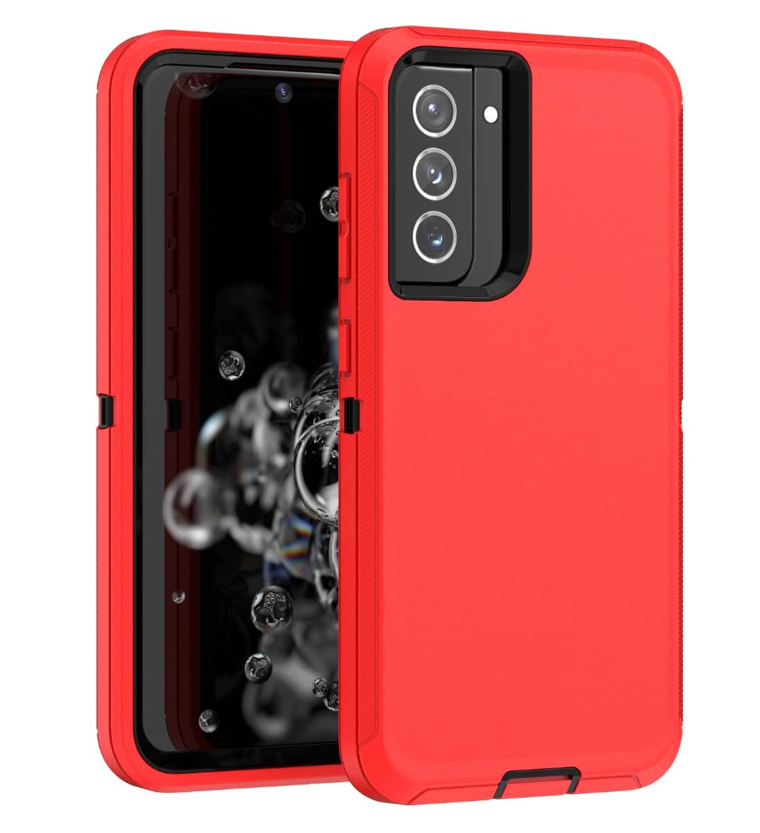 Heavy-Duty Shockproof Case for Galaxy A02S — Red & Black