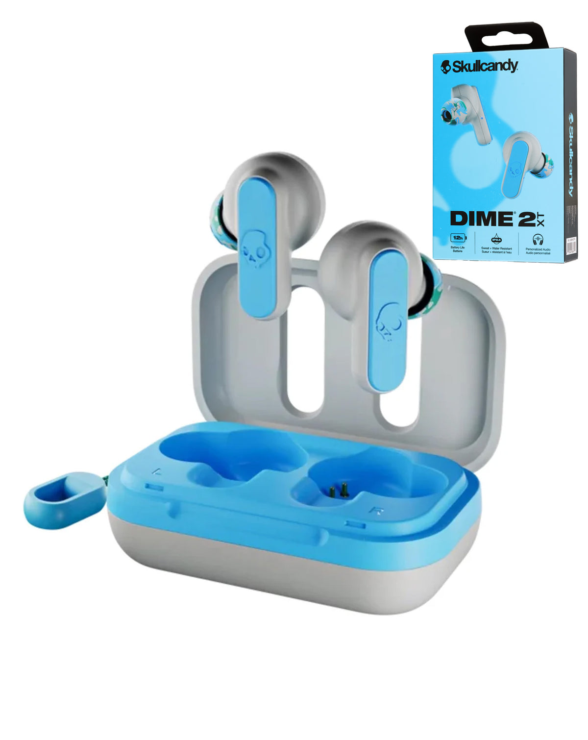 Skullcandy Dime XT 2 True Wireless - Light Grey/Blue