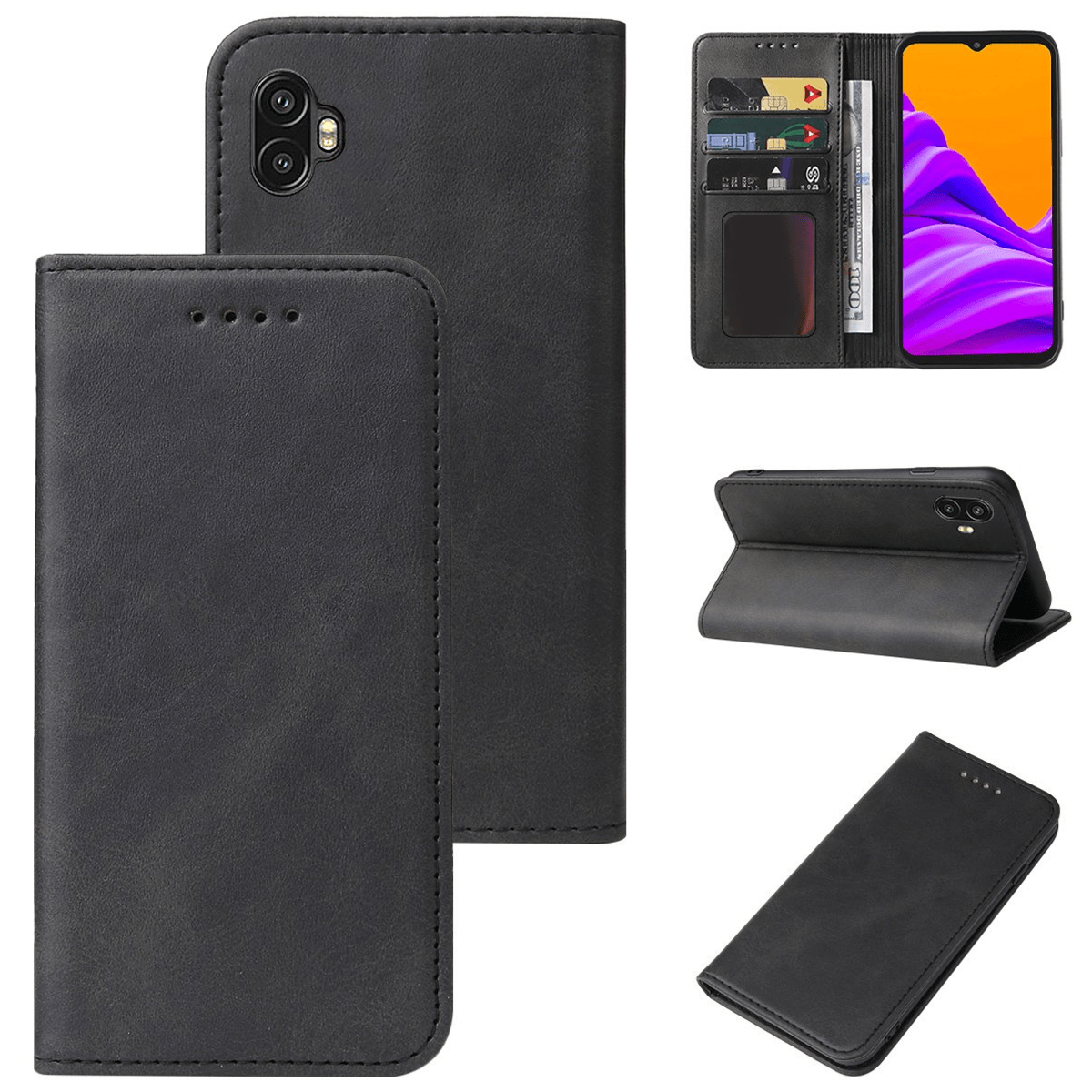 Wallet Leather Case for Galaxy X — Black