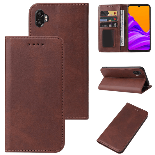 Wallet Leather Case for Galaxy X — Brown