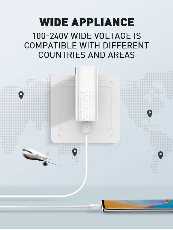 LDNIO A1405C QC3.0+PD USB-C Wall Charger /w USB-C to Lightning Non-MFI Cable — 3ft, 40W