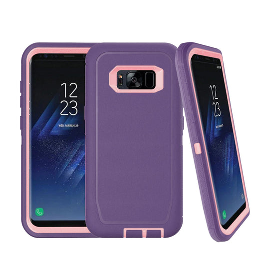 Heavy-Duty Shockproof Case for Galaxy S8 — Purple & Light Pink