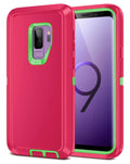 Heavy-Duty Shockproof Case for Galaxy S9 — Hot Pink & Green