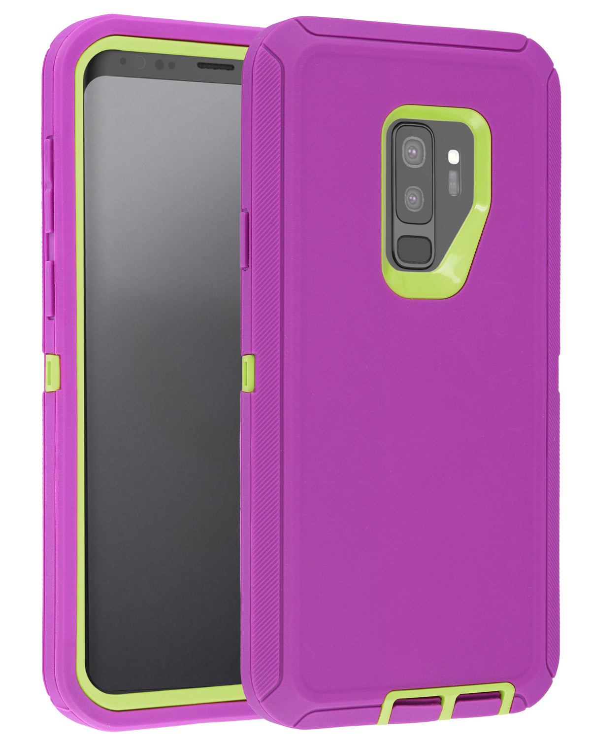 Heavy-Duty Shockproof Case for Galaxy S9 Plus — Hot Pink & Green