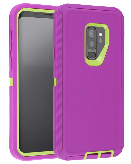 Heavy-Duty Shockproof Case for Galaxy S9 Plus — Hot Pink & Green