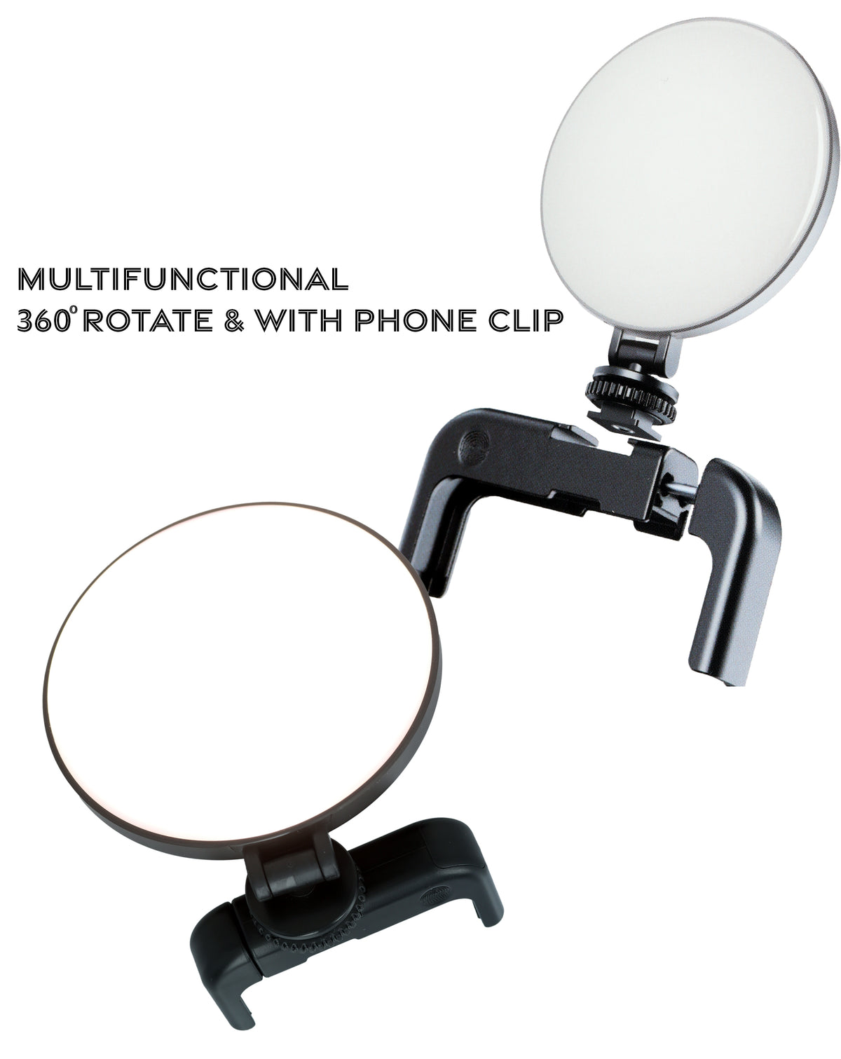 Led Selfie Ring Light Clip — Black