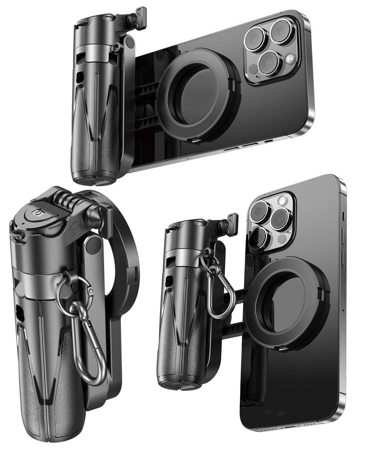 Magnetic Phone Selfie Stick for iPhone/Android — Black