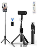 P70S Selfie Stick Tripod with Lights — Black