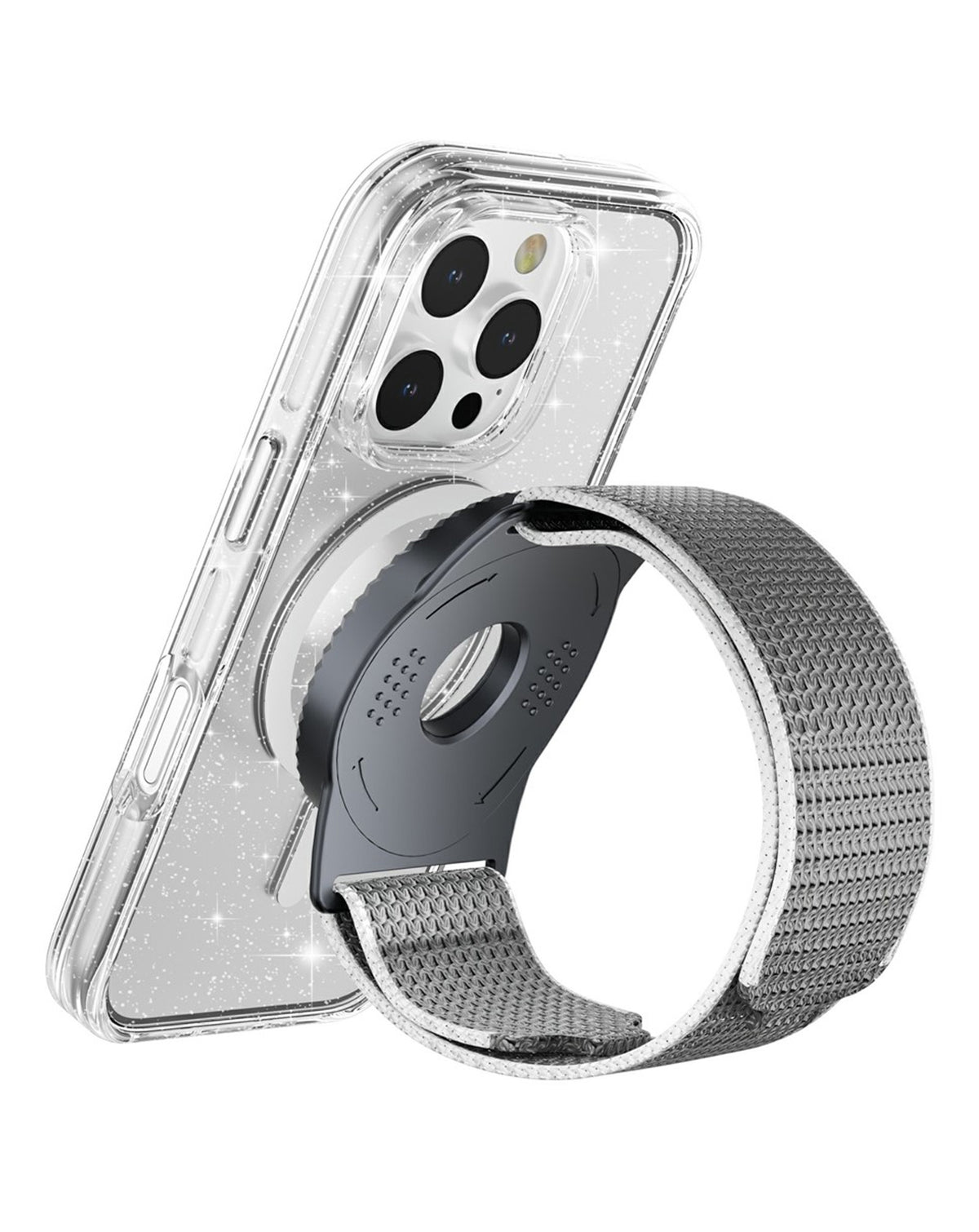 Magnetic Running Armband for MagSafe Case — Silver & Black