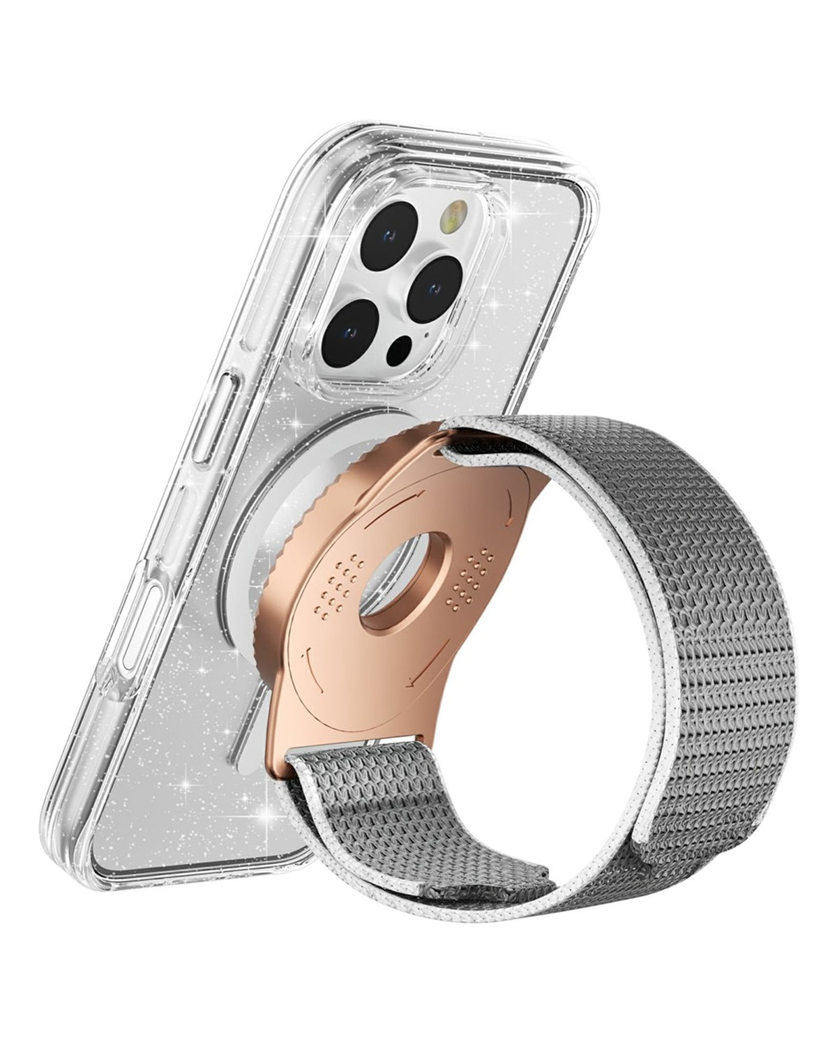 Magnetic Running Armband for MagSafe Case — Silver & Rose Gold