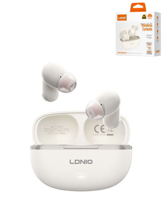 LDNIO T13 TWS Bluetooth Wireless Stereo Earbuds with Microphone — White