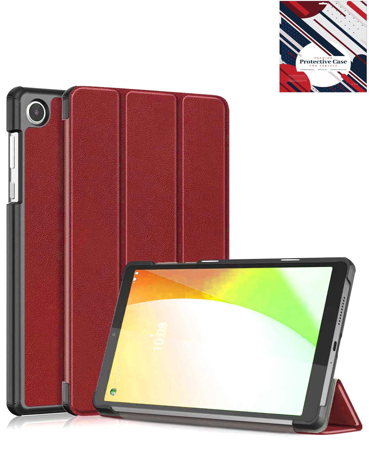 Heavy-Duty Shockproof Kickstand Case for Galaxy Tab A9 2023 8.7 / Tab A11 2025 8.7 — Red