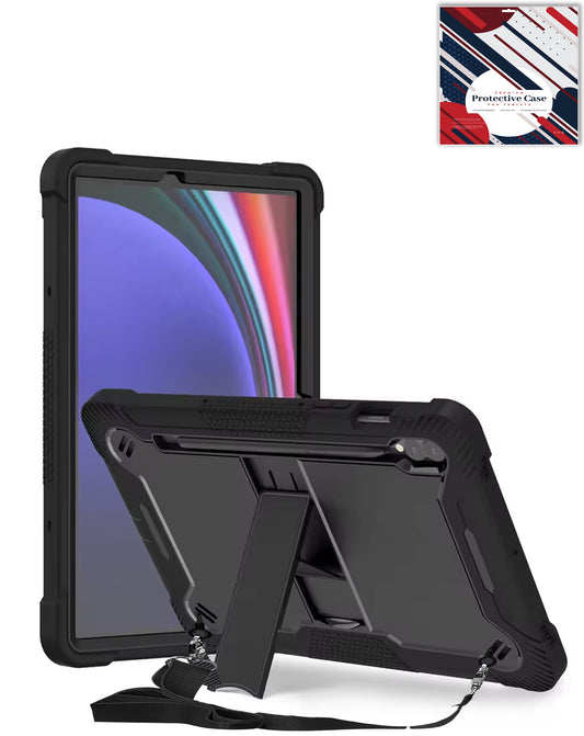 Kickstand Case for Galaxy Tab S10 Plus / S9 Plus / S8 Plus / S7 Plus / S7 FE 12.4 — Black