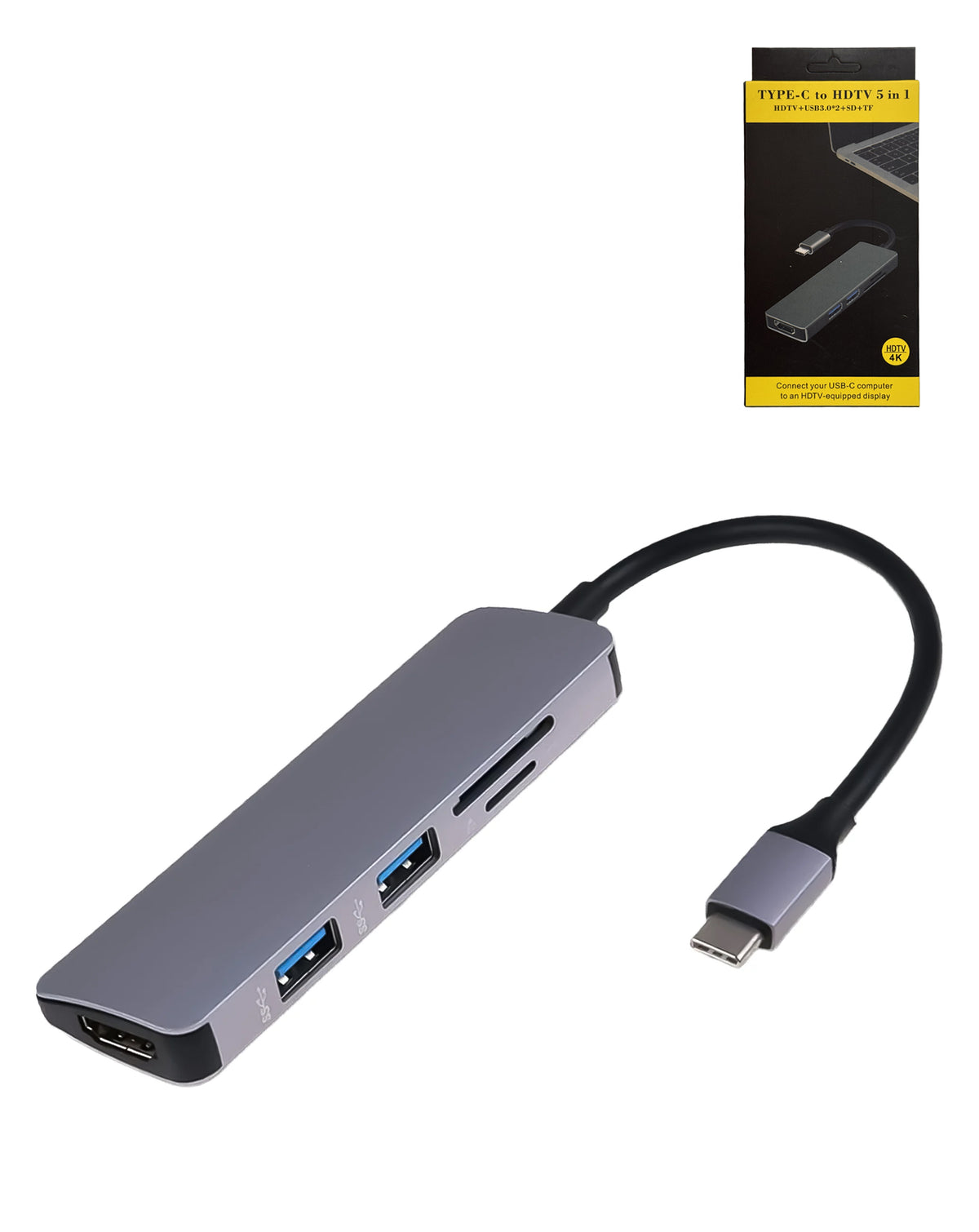 USB-C Expander for — 4K HDMI + USB-C + SD / TF Card Reader