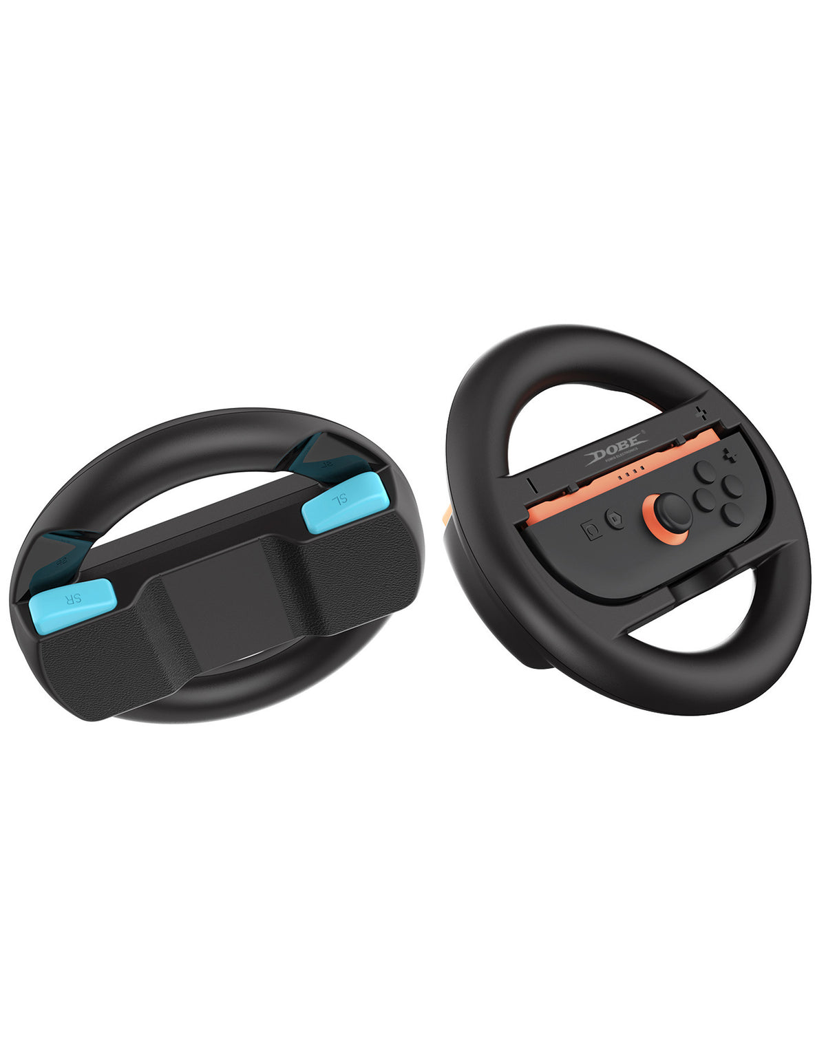 Dobe Steering Wheel for Nintendo Joy-Con 1 and 2 Controllers — 2 Piece Set