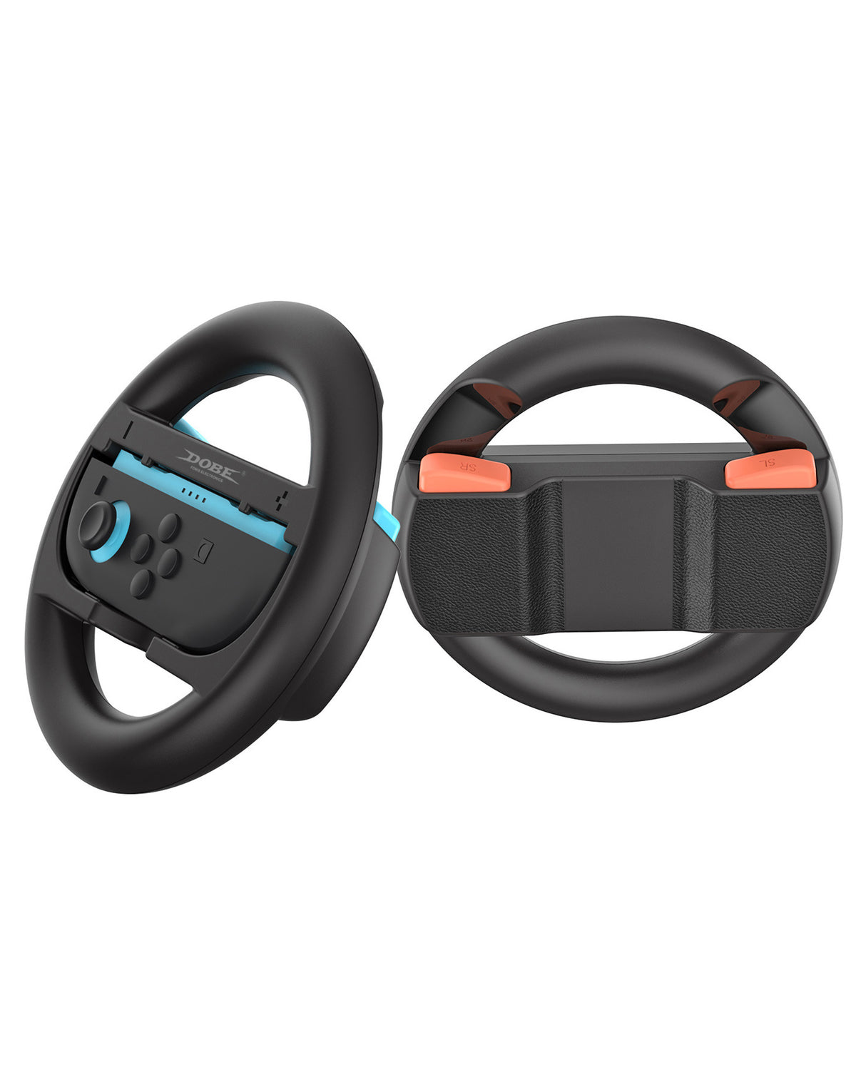 Dobe Steering Wheel for Nintendo Joy-Con 1 and 2 Controllers — 2 Piece Set